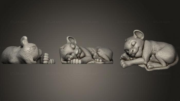 Figurines lions tigers sphinxes (Sleeping Simba2, STKL_0325) 3D models for cnc
